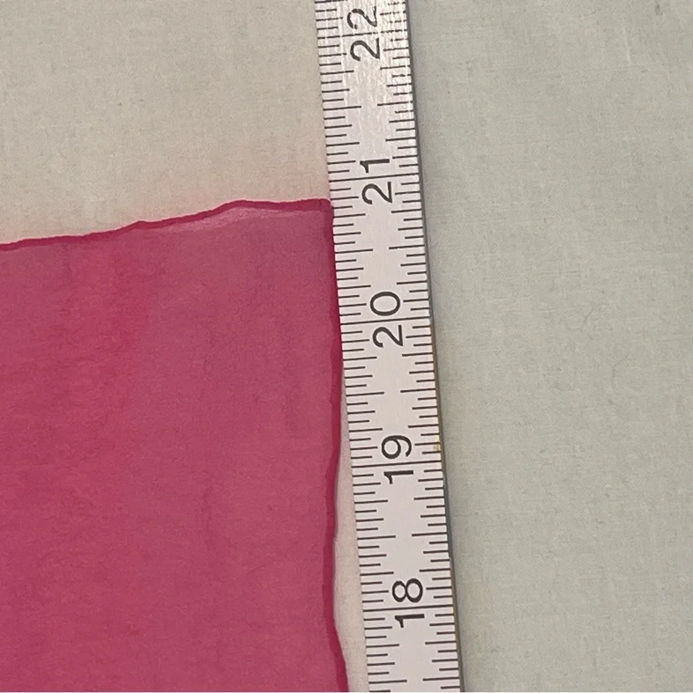 Vera Neumann Vintage Solid Barbie Pink Silk Hand Rolled Square 21x22 Scarf Japan